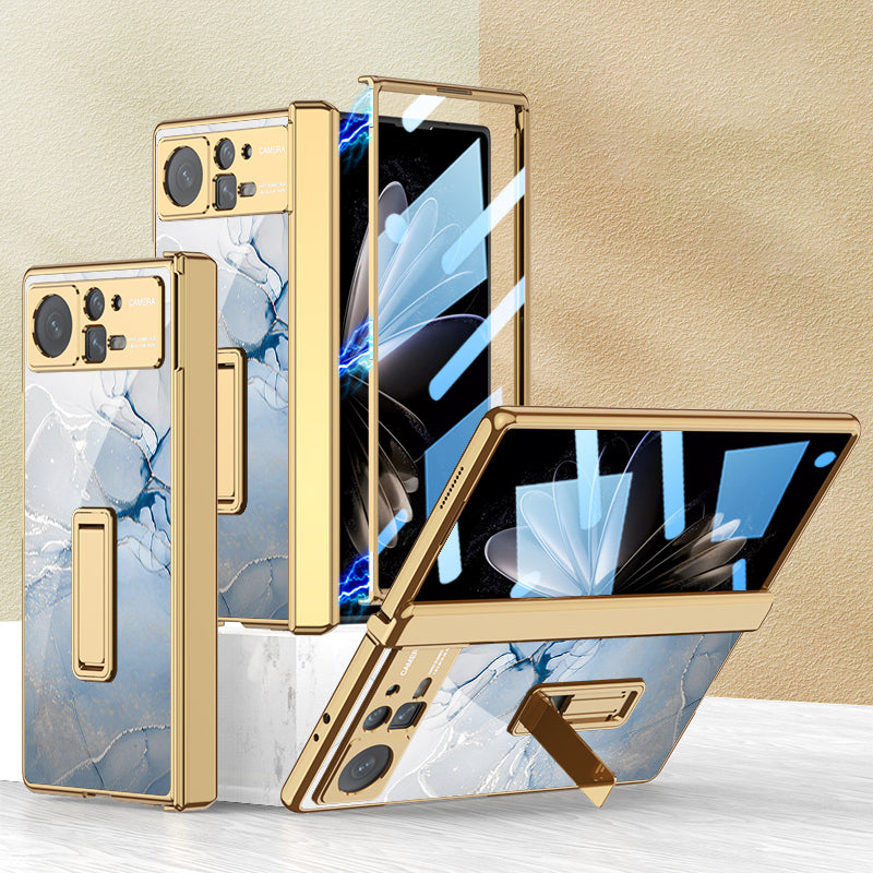 GKK For Xiaomi Mix Fold 2 5G Magnetic Hinge Protection Hard PC Phone Case Pattern Printing Kickstand Protective Shell Cover with Tempered Glass Film GKK For Xiaomi Mix Fold 2 5G Magnetic Hinge Protection Hard PC Phone Case Pattern Printing Kickstand Protective Shell Cover with Tempered Glass Film
